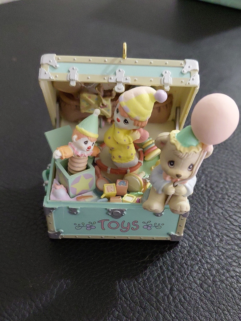 Vintage Precious Moments ENESCO COLLECTION Christmas Ornament 1992 TOY CHEST.